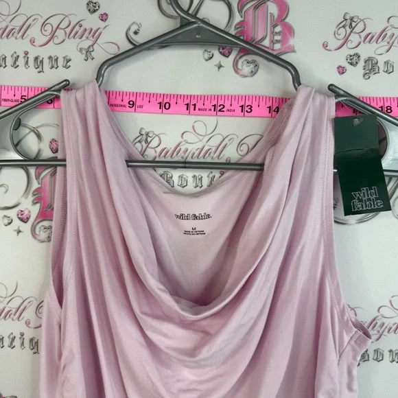 wild fable tank top flowy light baby Pink Draped Cowl Neck Tank Top - Picture 4 of 11